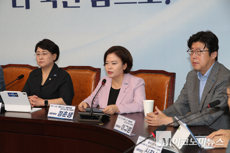 정춘생 의원이 20일 국회 본관에서 열린 ‘끝까지간다’ 특별위원회회의에서 발언하고 있다. 사진=최동환 기자