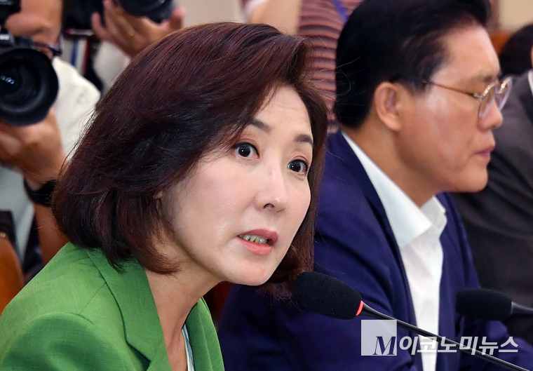 나경원 국민의힘 의원은 지난 2일 국회 법사위에서 발언하고 있다. 사진=최동환 기자