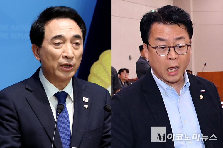 박수현 더불어민주당 수석대변인(왼쪽)과 곽규택 국민의힘 원내수석대변인. 사진=최동환 기자