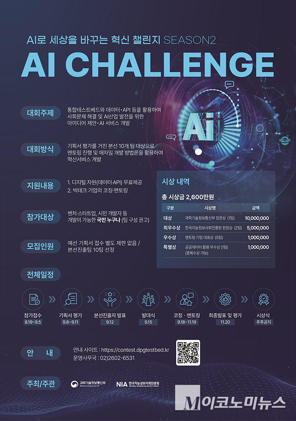 ‘AI 챌린지 2025’ 경진대회 포스터. 포스터=과기정통부