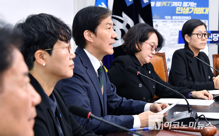 조국 조국혁신당 비상대책위원장이 20일 국회 본관에서 열린 비상대책위원회의에서 발언하고 있다. 사진=최동환 기자