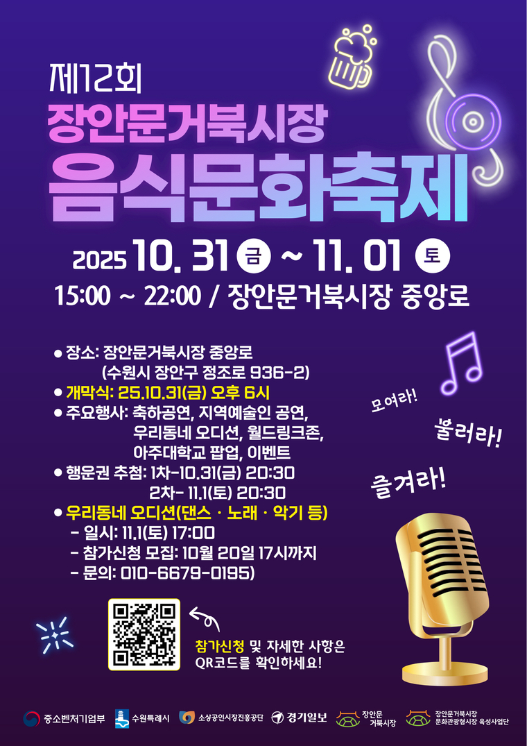 ‘제12회 장안문거북시장 음식문화축제’ 홍보물 (수원시 제공)