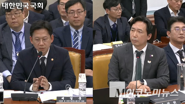 이정헌 더불어민주당 의원이 배경훈 과기정통부 장관에게 질의하고 있다. 사진=국회 홈페이지 캡처