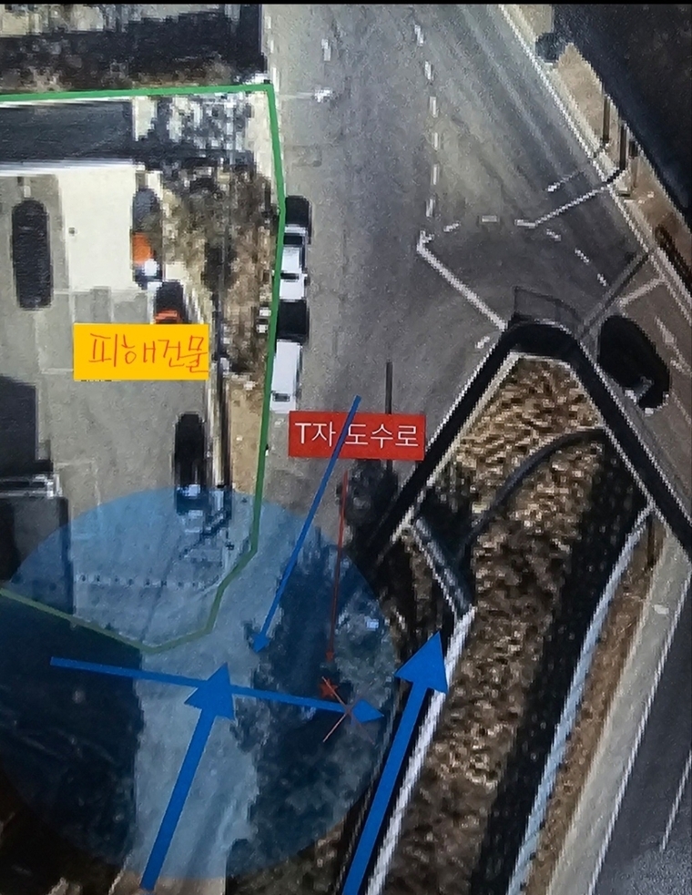 용인시 수지구청이 침수피해의 원인으로 지목한 T자 도수로 <제보자 제공> 