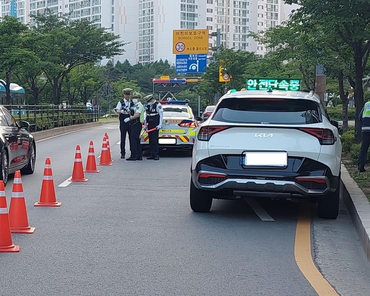 불법자동차 단속 현장 모습 <수원시 제공> 