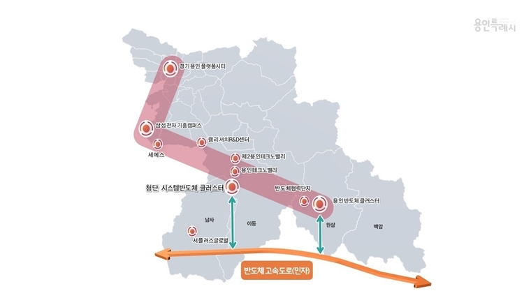 용인특례시 L자형 반도체 벨트와 반도체 고속도로 <용인특례시 제공>
