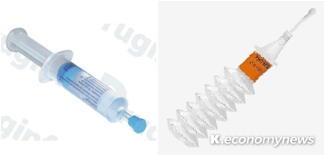  사진(좌(J사 인스틸라젤 겔) (우)금청약품 카티젤 겔). 사진캡쳐>